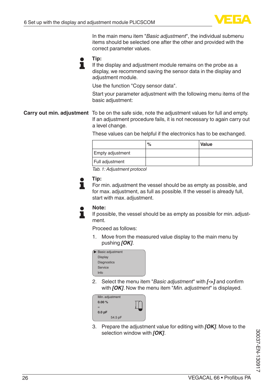 VEGA VEGACAL 66 Profibus PA User Manual | Page 26 / 52