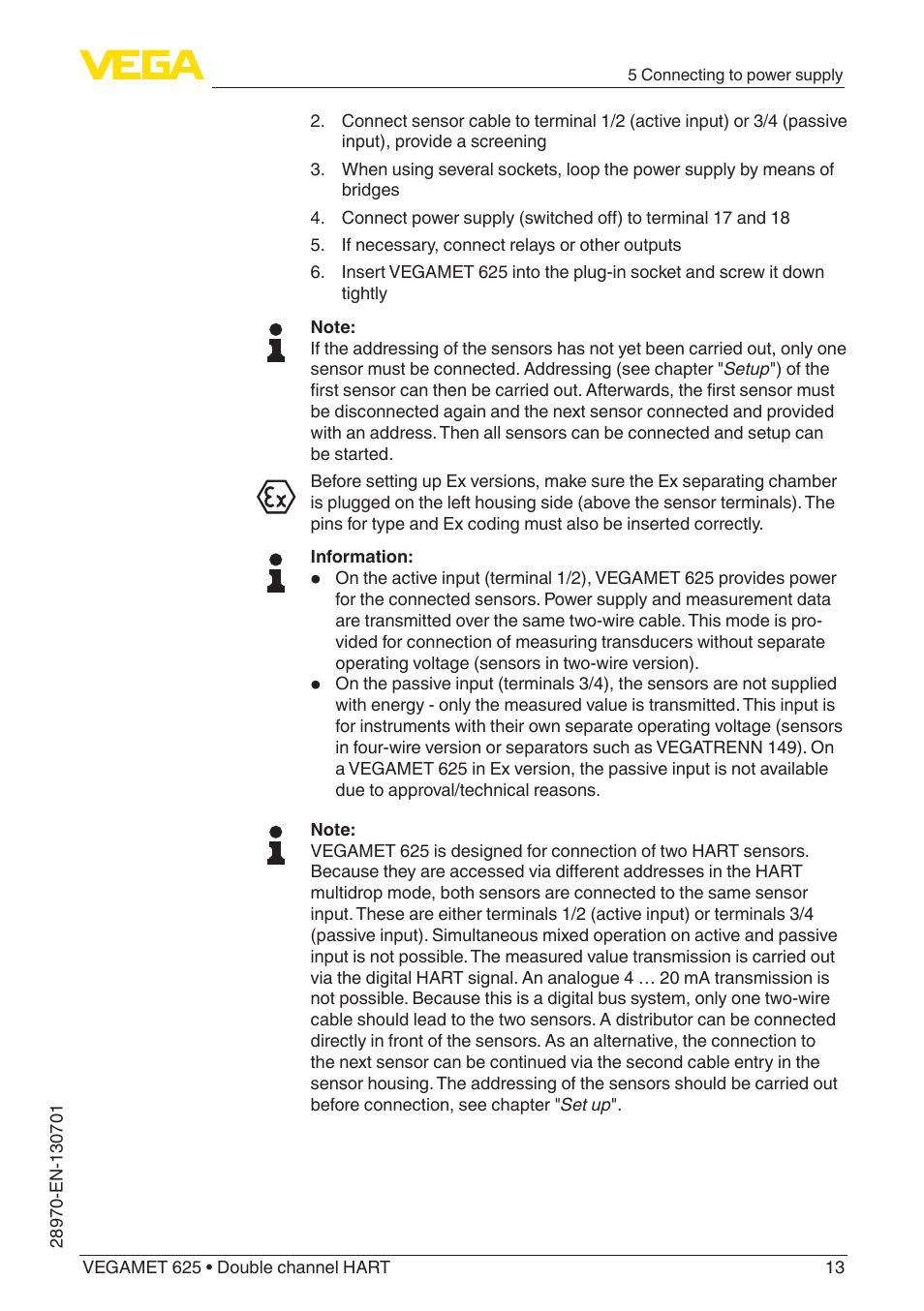 VEGA VEGAMET 625 User Manual | Page 13 / 64