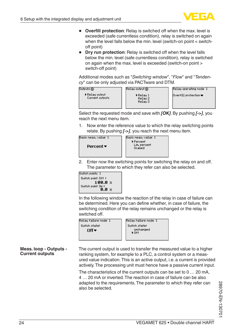 VEGA VEGAMET 625 User Manual | Page 24 / 64