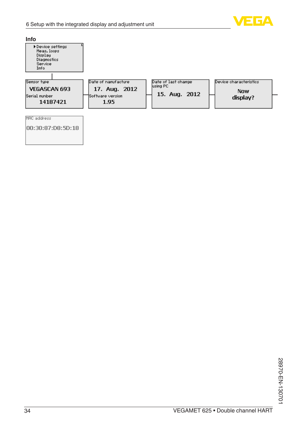 VEGA VEGAMET 625 User Manual | Page 34 / 64