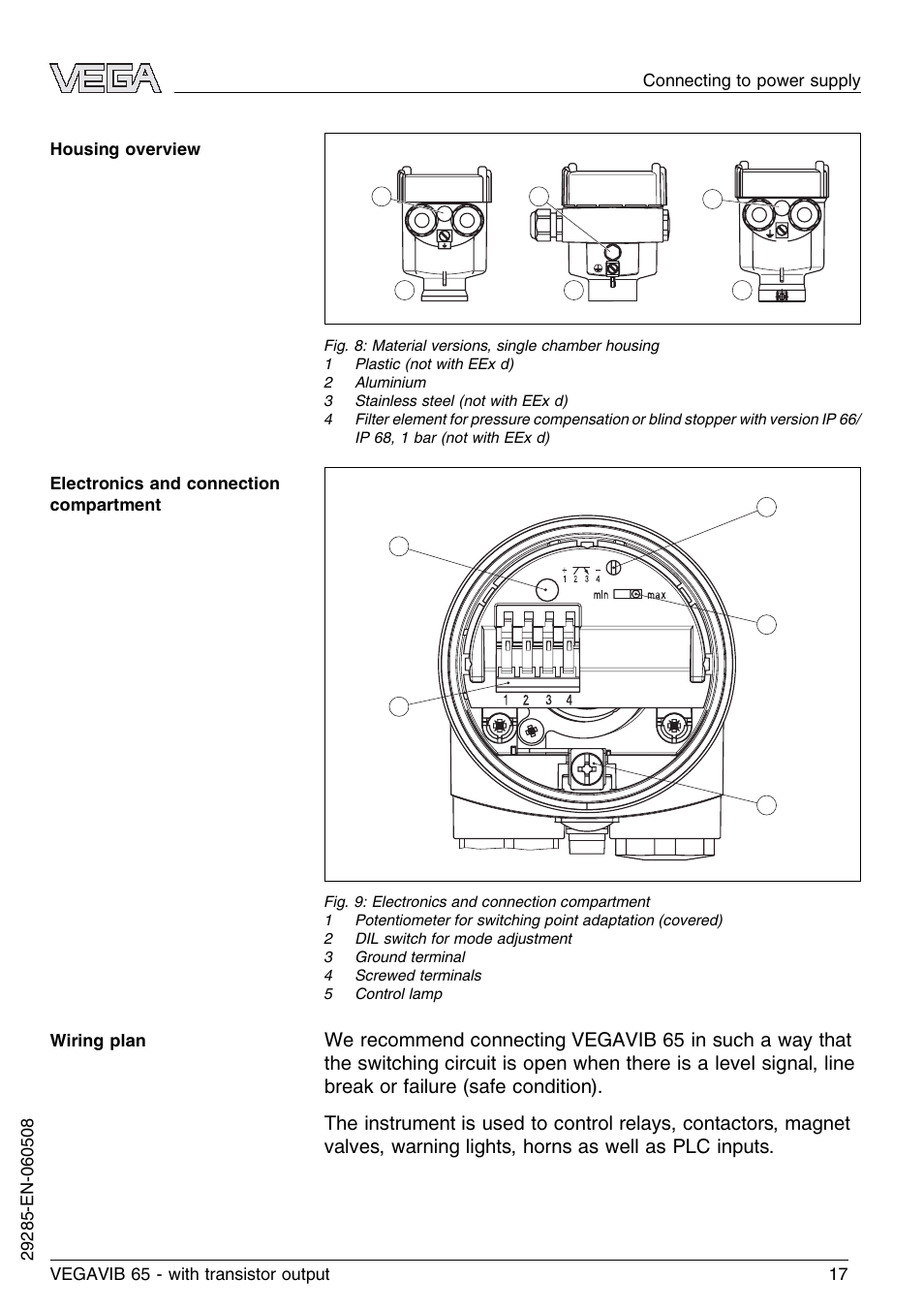 VEGA VEGAVIB 65 - transistor output User Manual | Page 17 / 36