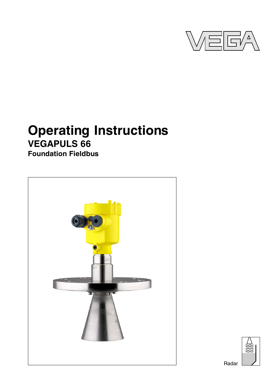 VEGA VEGAPULS 66 (≥ 2.0.0 - ≤ 3.8) Foundation Fieldbus User Manual | 68 pages