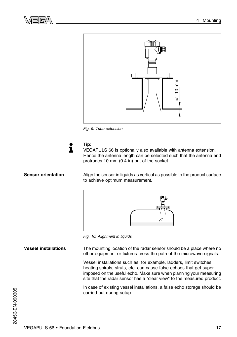 VEGA VEGAPULS 66 (≥ 2.0.0 - ≤ 3.8) Foundation Fieldbus User Manual | Page 17 / 68