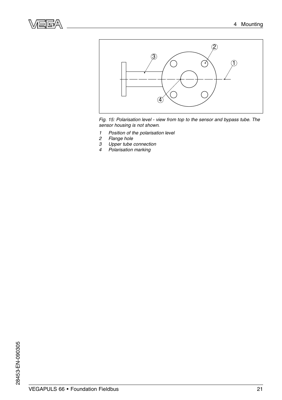 VEGA VEGAPULS 66 (≥ 2.0.0 - ≤ 3.8) Foundation Fieldbus User Manual | Page 21 / 68