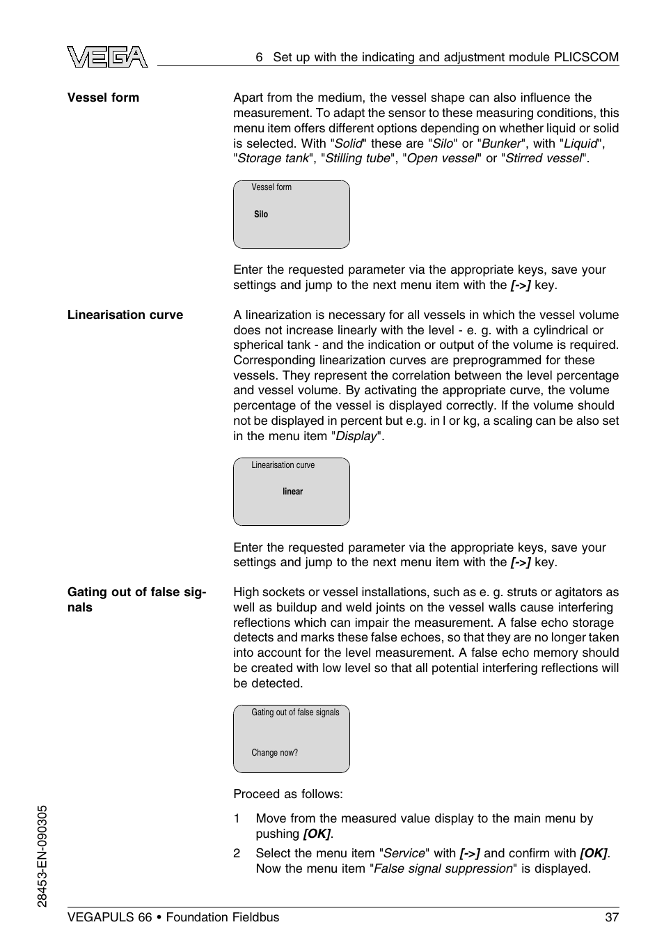 VEGA VEGAPULS 66 (≥ 2.0.0 - ≤ 3.8) Foundation Fieldbus User Manual | Page 37 / 68