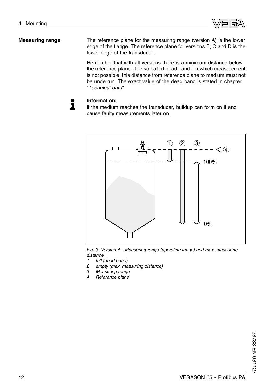 VEGA VEGASON 65 Proﬁbus PA User Manual | Page 12 / 68