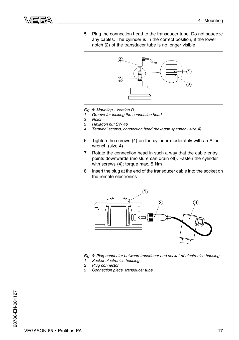 VEGA VEGASON 65 Proﬁbus PA User Manual | Page 17 / 68