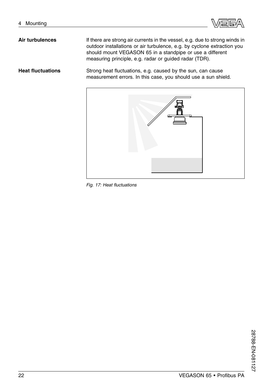 VEGA VEGASON 65 Proﬁbus PA User Manual | Page 22 / 68