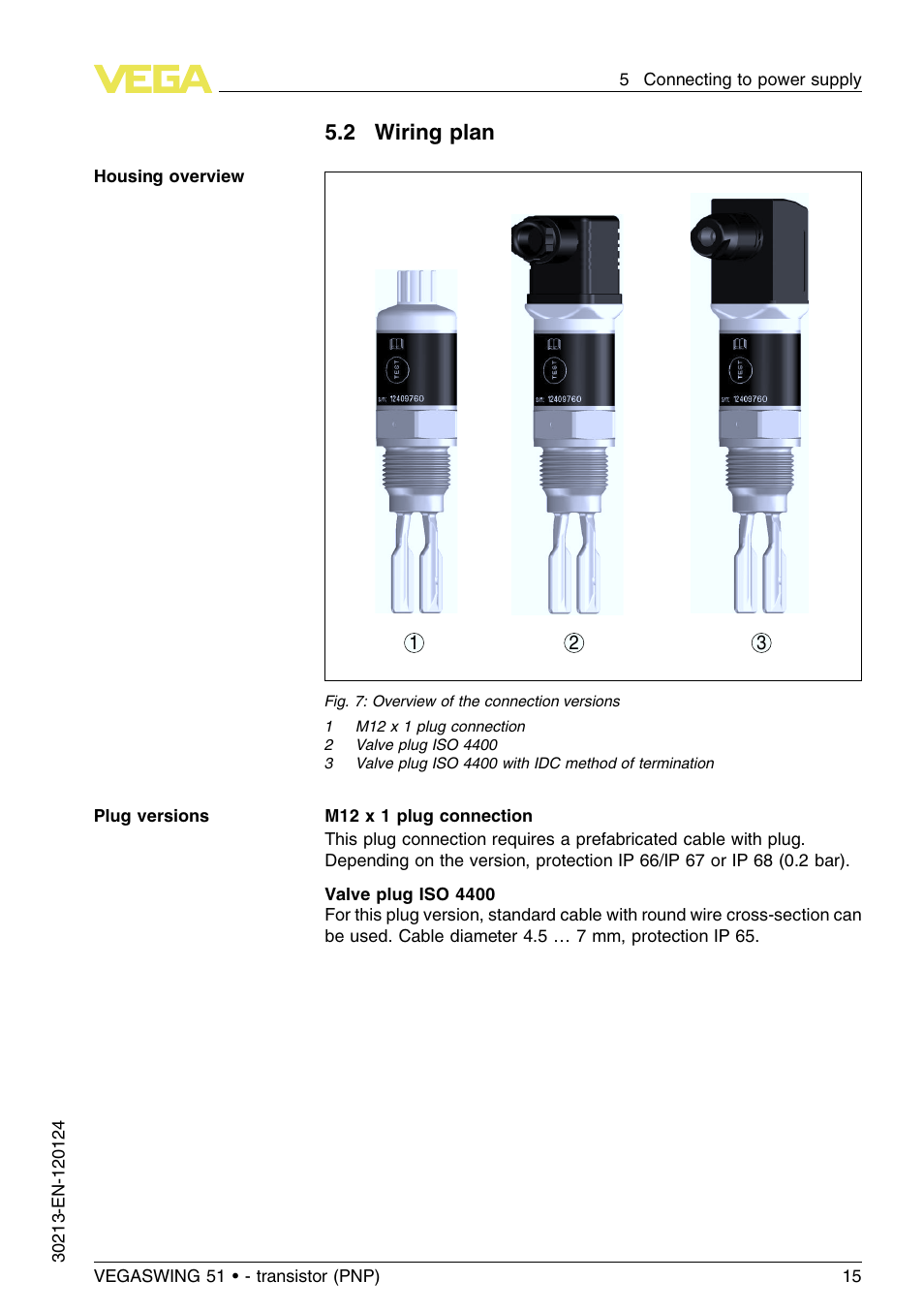 2 wiring plan | VEGA VEGASWING 51 - transistor (PNP) User Manual | Page 15 / 36
