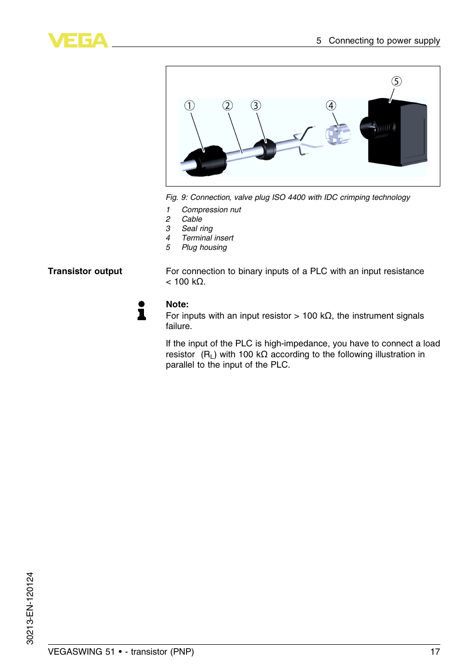 VEGA VEGASWING 51 - transistor (PNP) User Manual | Page 17 / 36