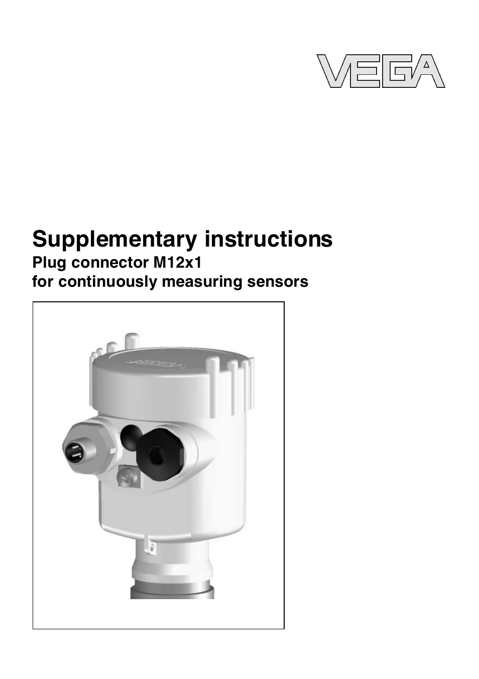 VEGA Plug connector M12x1 for continuously measuring sensors User Manual | 12 pages