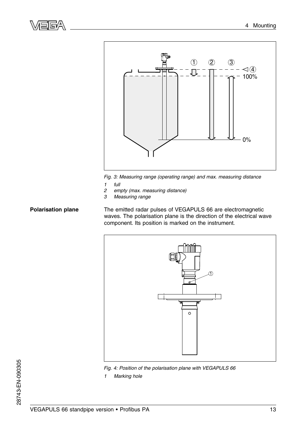 VEGA VEGAPULS 66 (≥ 2.0.0 - ≤ 3.8) standpipe ver. Proﬁbus PA User Manual | Page 13 / 60