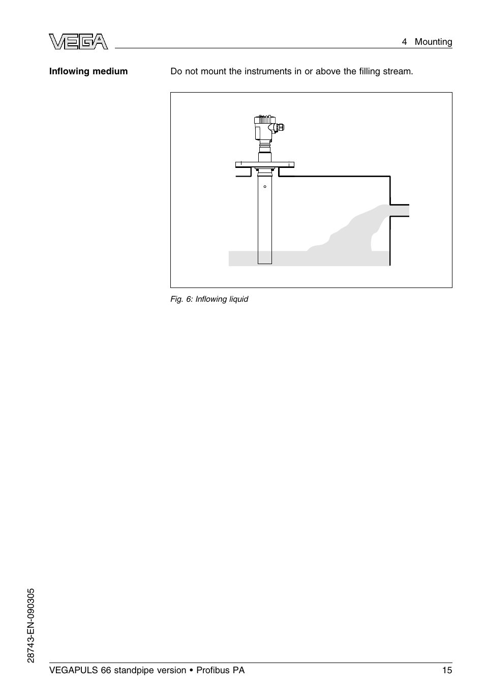 VEGA VEGAPULS 66 (≥ 2.0.0 - ≤ 3.8) standpipe ver. Proﬁbus PA User Manual | Page 15 / 60