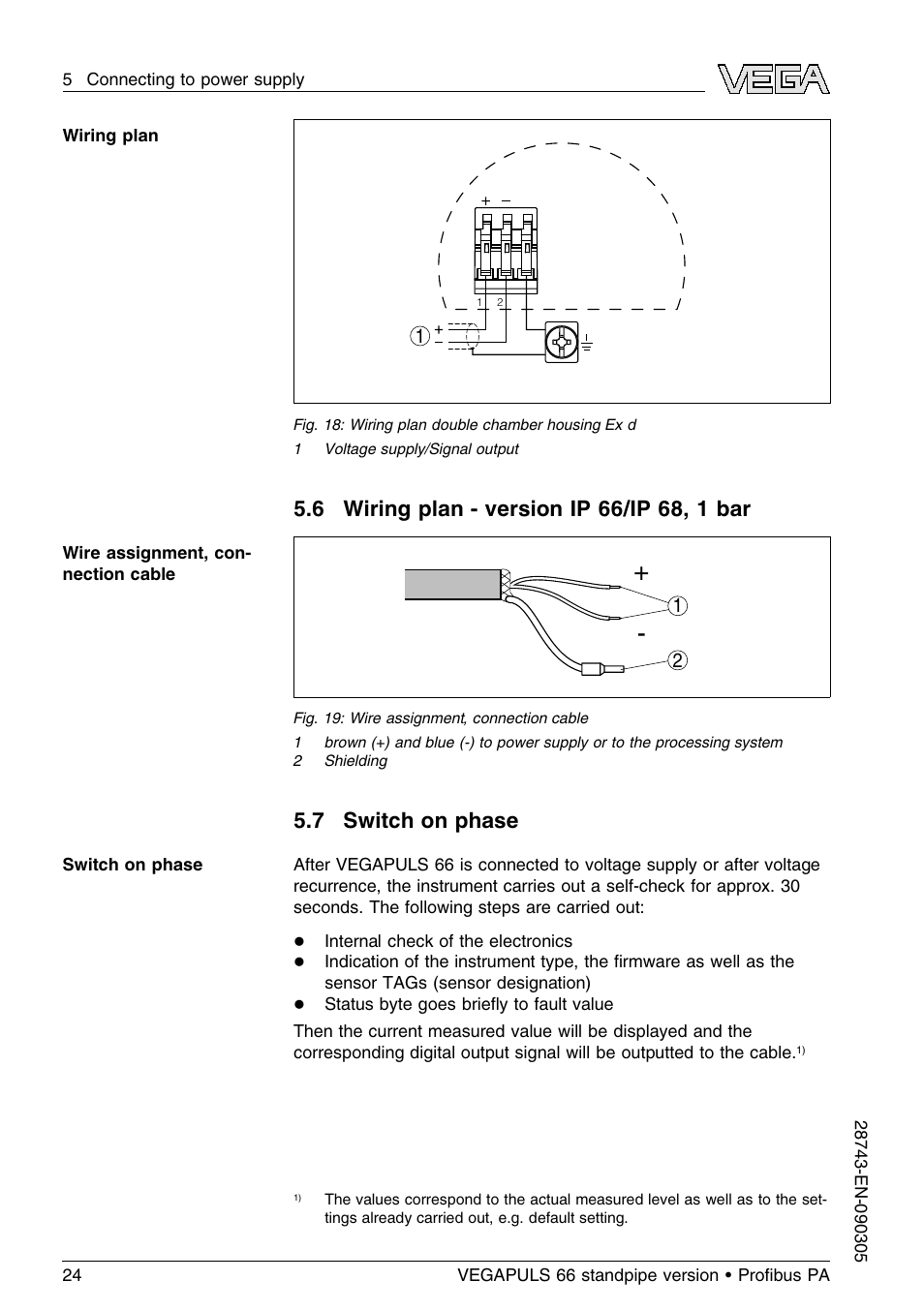 7 switch on phase | VEGA VEGAPULS 66 (≥ 2.0.0 - ≤ 3.8) standpipe ver. Proﬁbus PA User Manual | Page 24 / 60