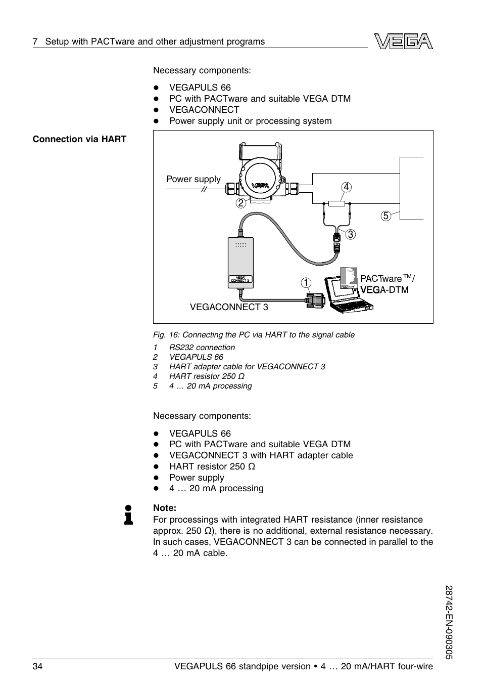 VEGA VEGAPULS 66 (≥ 2.0.0 - ≤ 3.8) standpipe ver. 4 … 20 mA_HART four-wire User Manual | Page 34 / 52