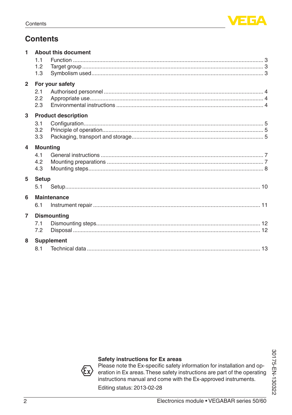 VEGA VEGABAR series 50_60 User Manual | Page 2 / 16