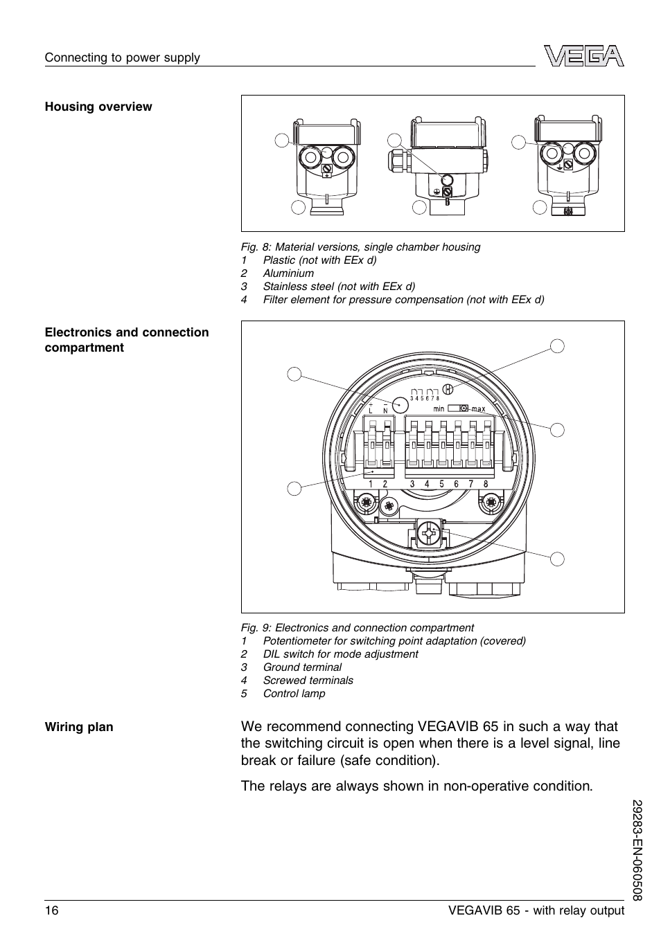 VEGA VEGAVIB 65 - relay output User Manual | Page 16 / 36