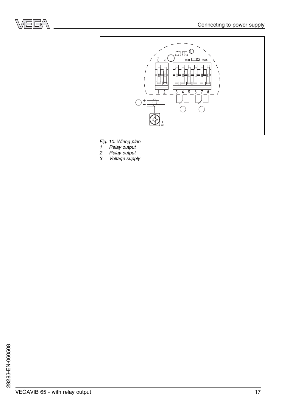 VEGA VEGAVIB 65 - relay output User Manual | Page 17 / 36