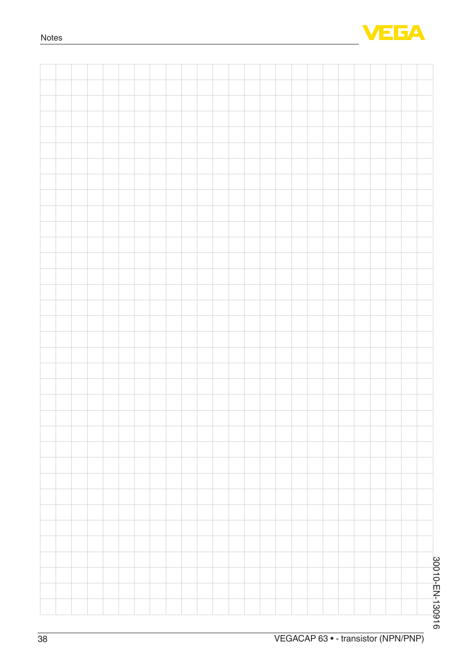 VEGA VEGACAP 63 - transistor (NPN_PNP) User Manual | Page 38 / 40