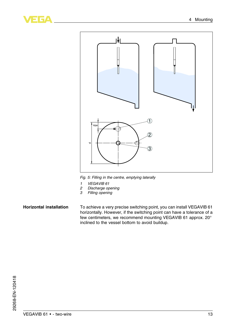 VEGA VEGAVIB 61 - two-wire User Manual | Page 13 / 40