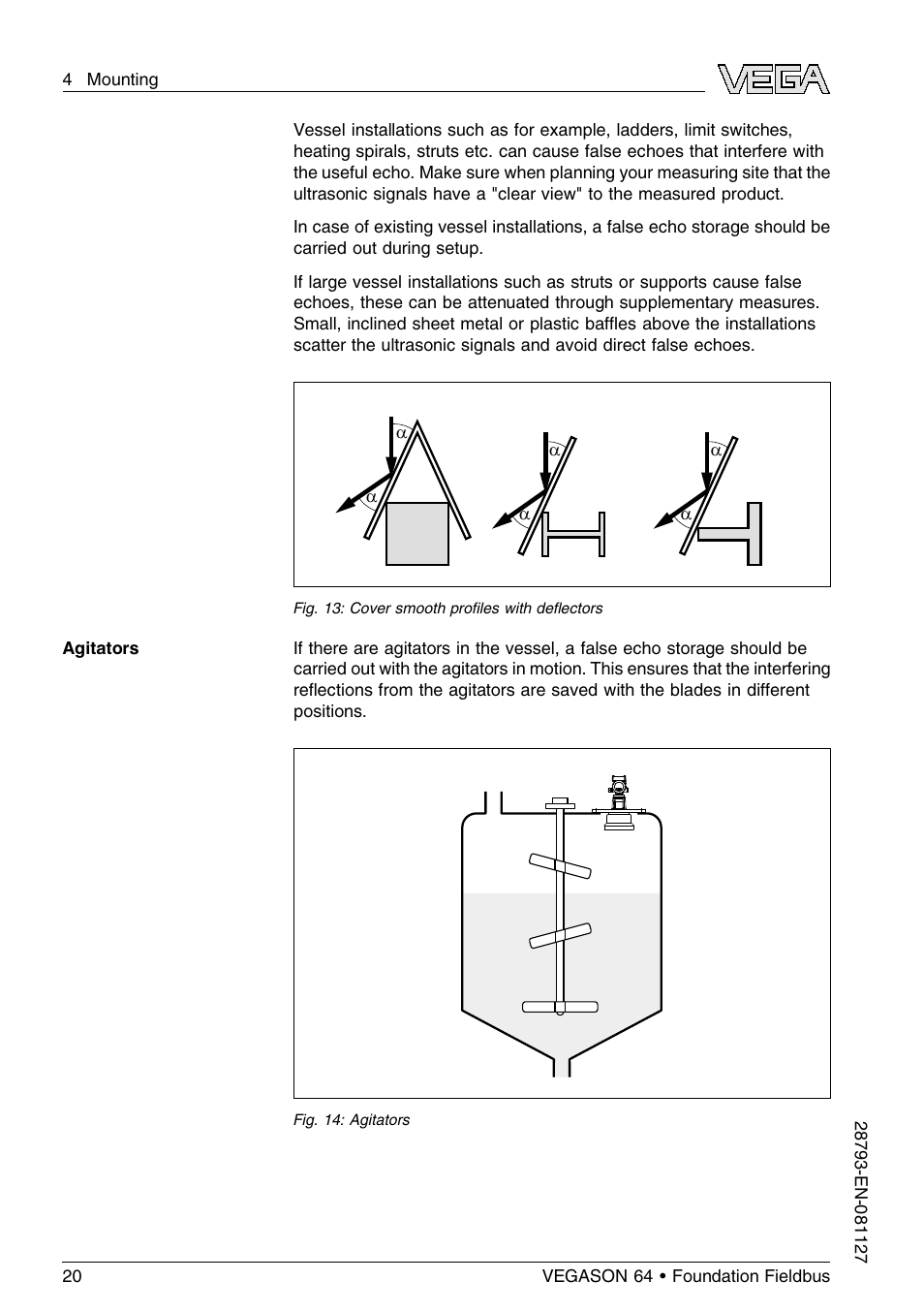 VEGA VEGASON 64 Foundation Fieldbus User Manual | Page 20 / 64