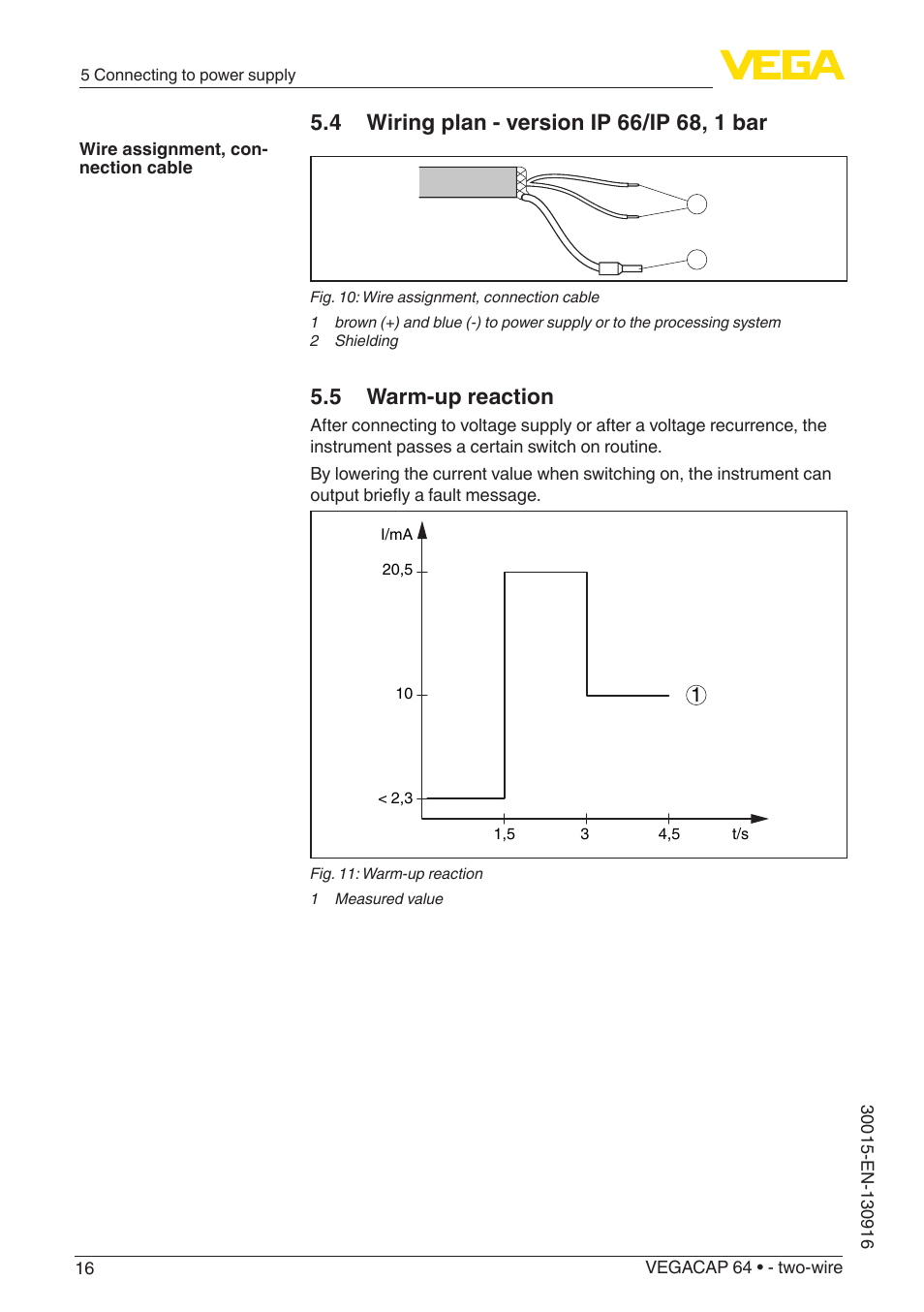 5 warm-up reaction | VEGA VEGACAP 64 - two-wire User Manual | Page 16 / 32