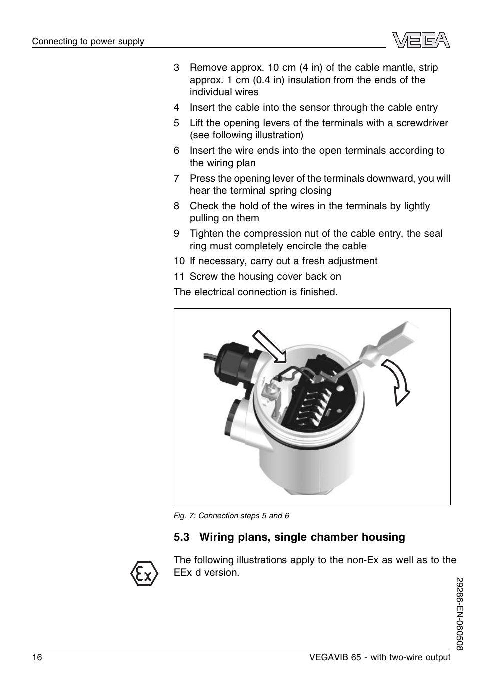 3 wiring plans, single chamber housing | VEGA VEGAVIB 65 - two-wire User Manual | Page 16 / 40