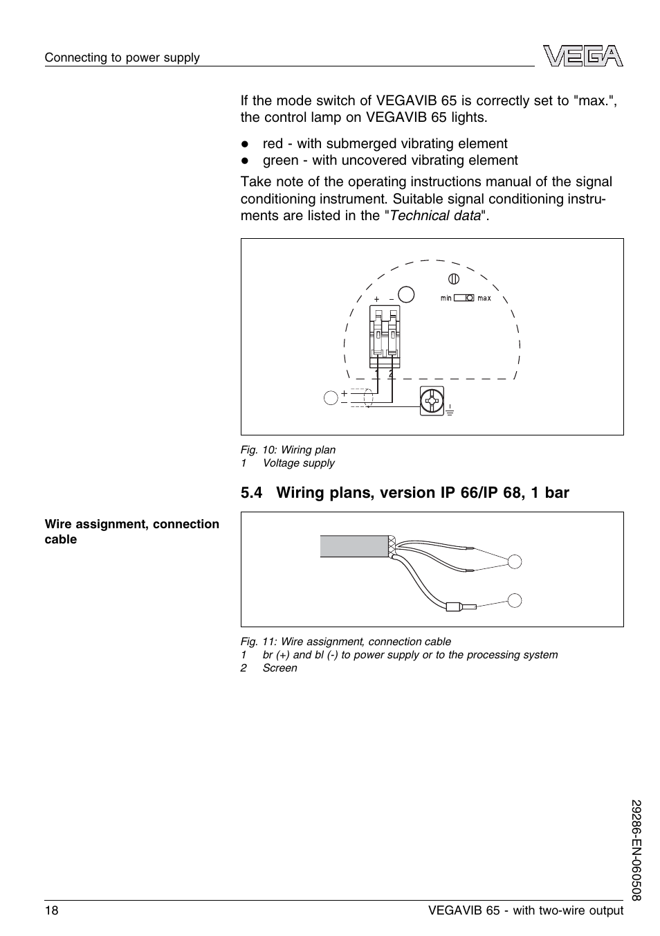 VEGA VEGAVIB 65 - two-wire User Manual | Page 18 / 40