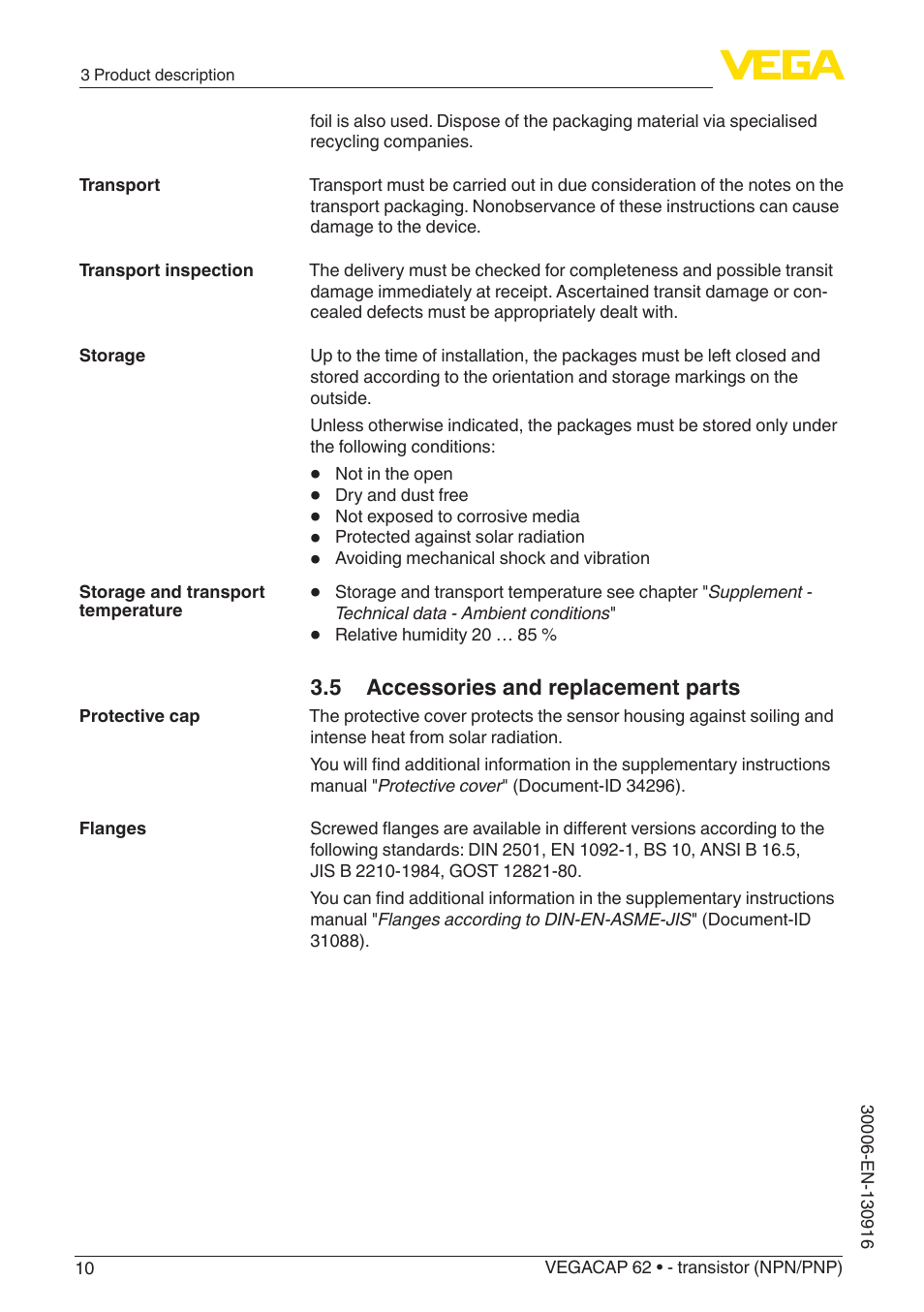 5 accessories and replacement parts | VEGA VEGACAP 62 - transistor (NPN_PNP) User Manual | Page 10 / 44