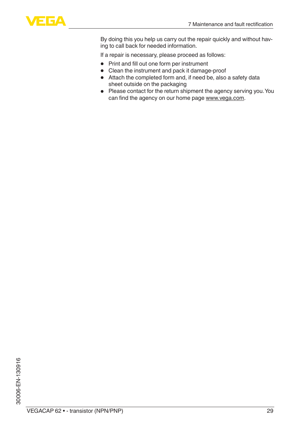 VEGA VEGACAP 62 - transistor (NPN_PNP) User Manual | Page 29 / 44