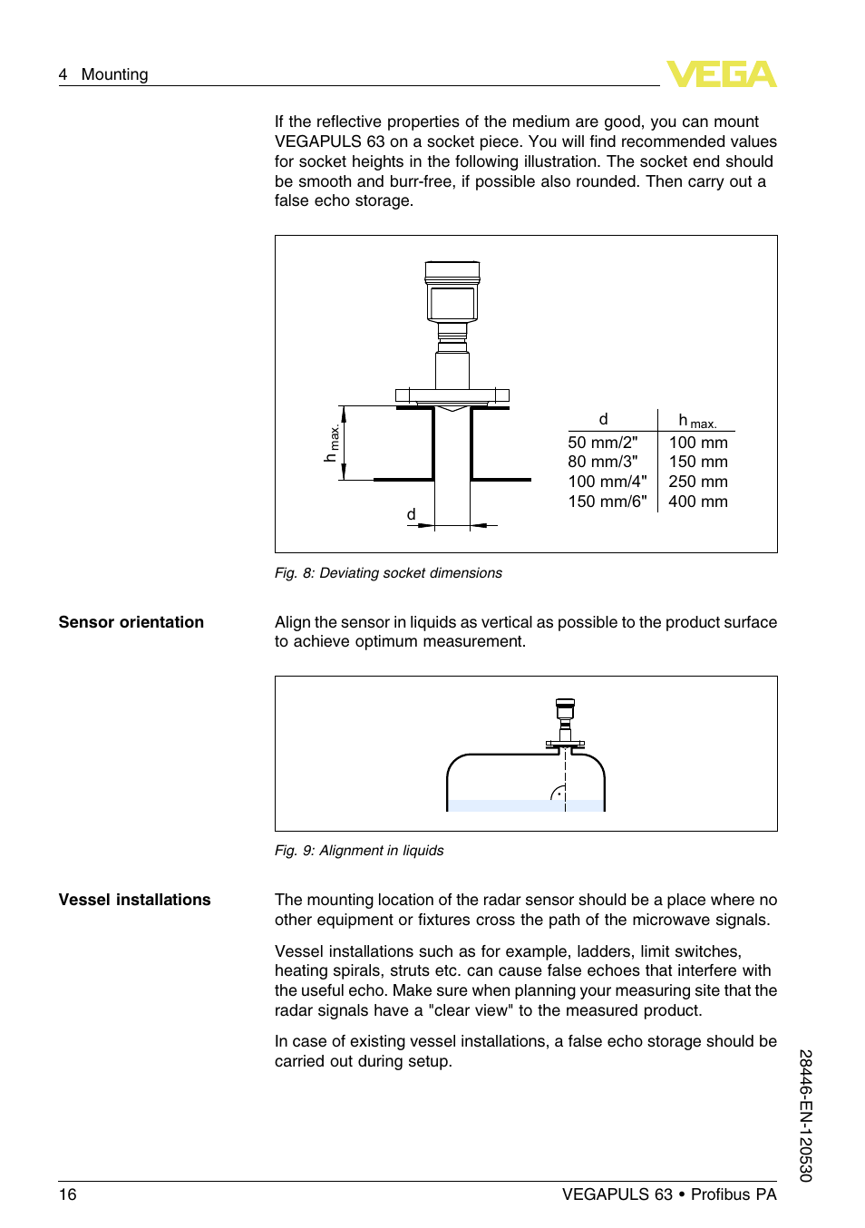 VEGA VEGAPULS 63 (≥ 2.0.0 - ≤ 3.8) Proﬁbus PA User Manual | Page 16 / 68