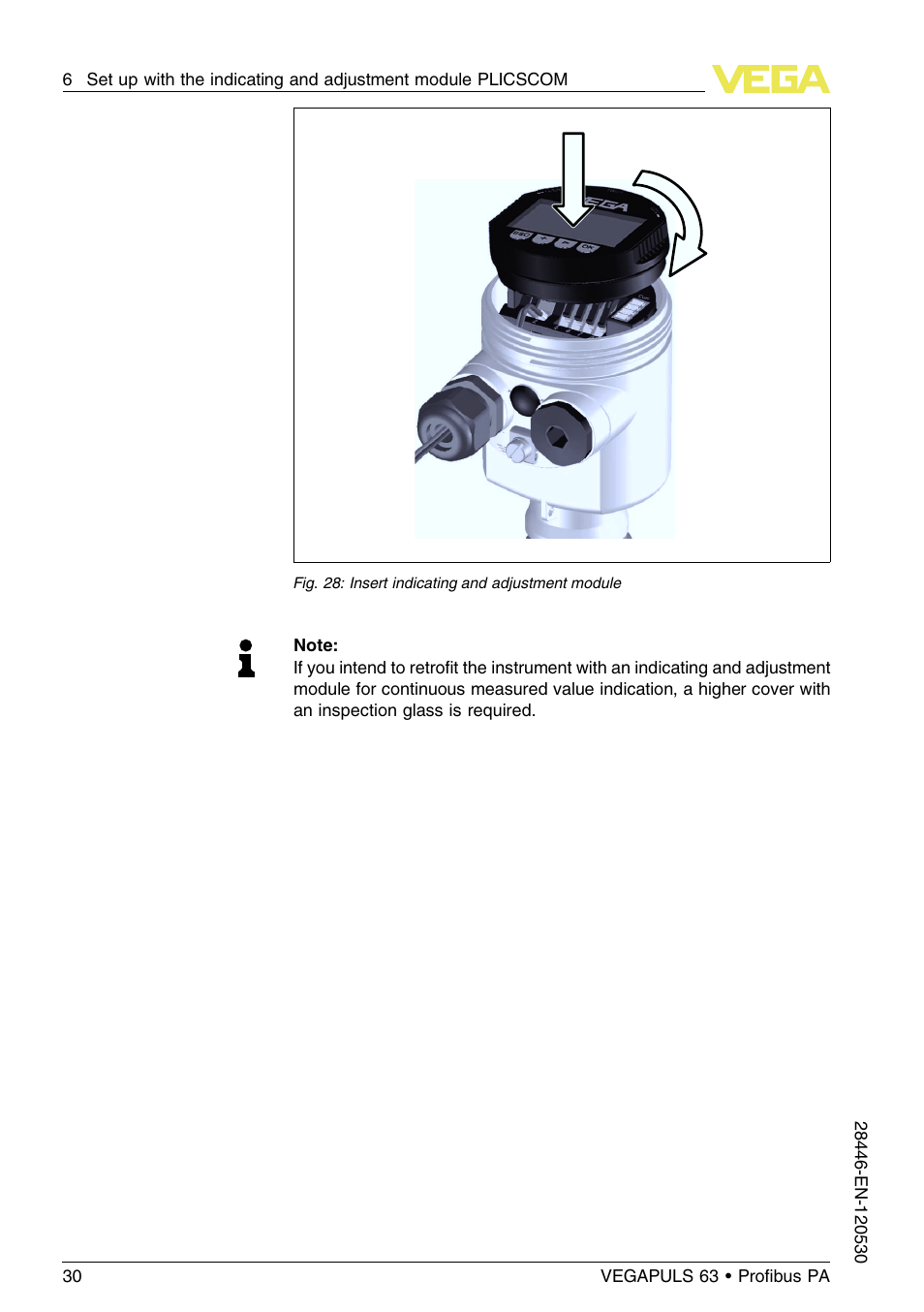 VEGA VEGAPULS 63 (≥ 2.0.0 - ≤ 3.8) Proﬁbus PA User Manual | Page 30 / 68