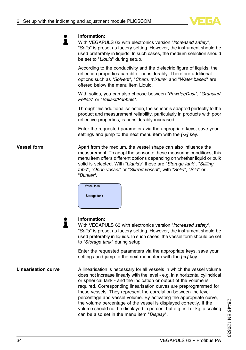 VEGA VEGAPULS 63 (≥ 2.0.0 - ≤ 3.8) Proﬁbus PA User Manual | Page 34 / 68