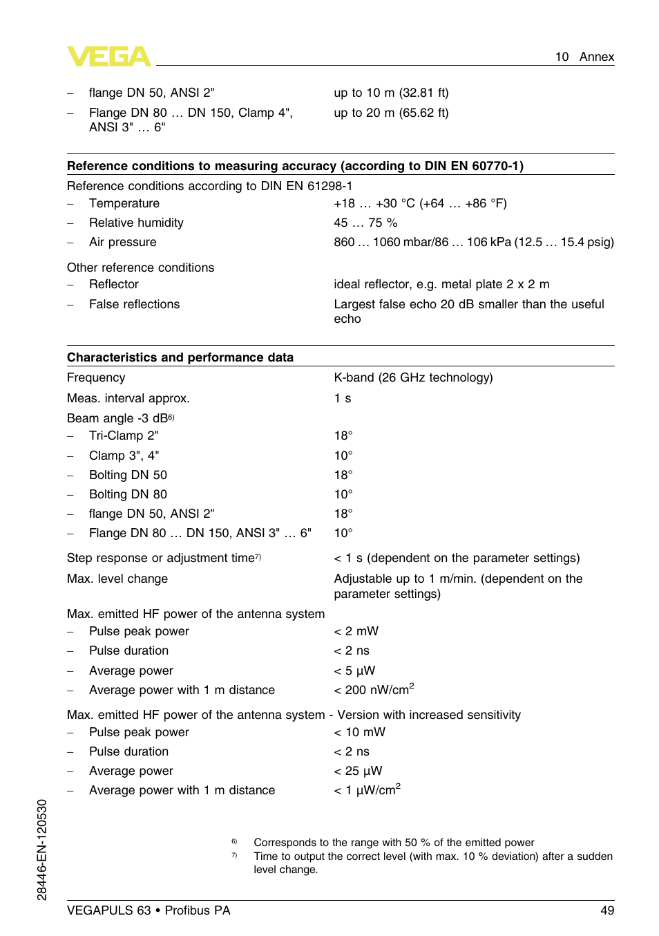 VEGA VEGAPULS 63 (≥ 2.0.0 - ≤ 3.8) Proﬁbus PA User Manual | Page 49 / 68