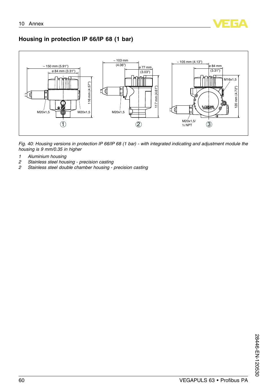 VEGA VEGAPULS 63 (≥ 2.0.0 - ≤ 3.8) Proﬁbus PA User Manual | Page 60 / 68