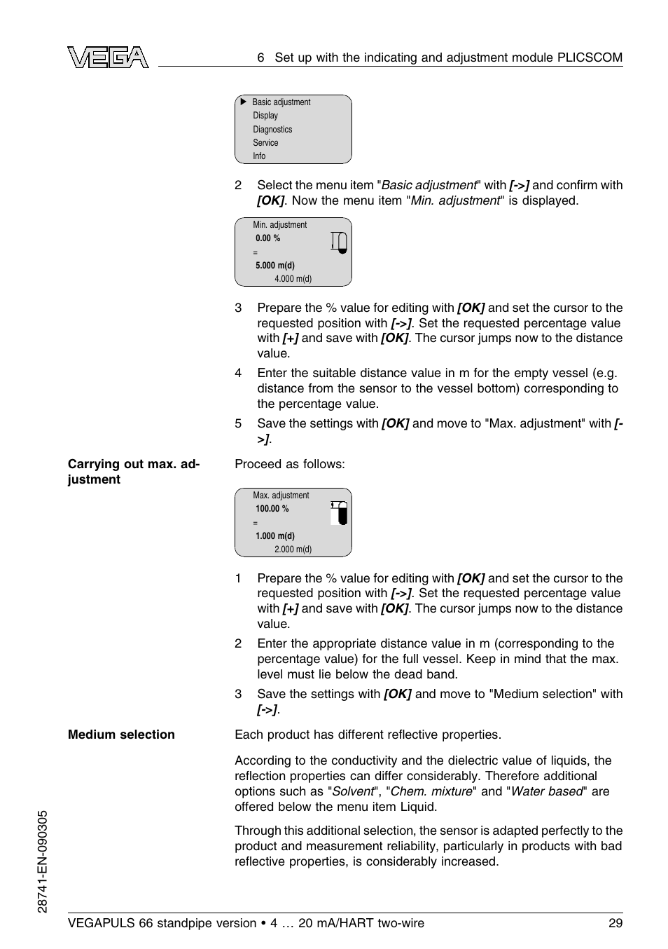 VEGA VEGAPULS 66 (≥ 2.0.0 - ≤ 3.8) standpipe ver. 4 … 20 mA_HART two-wire User Manual | Page 29 / 60