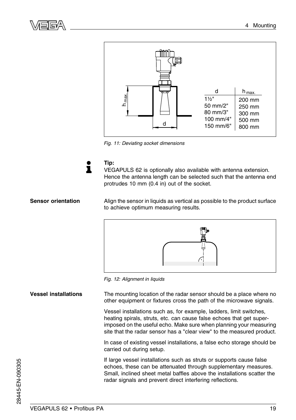 VEGA VEGAPULS 62 (≥ 2.0.0 - ≤ 3.8) Proﬁbus PA User Manual | Page 19 / 84