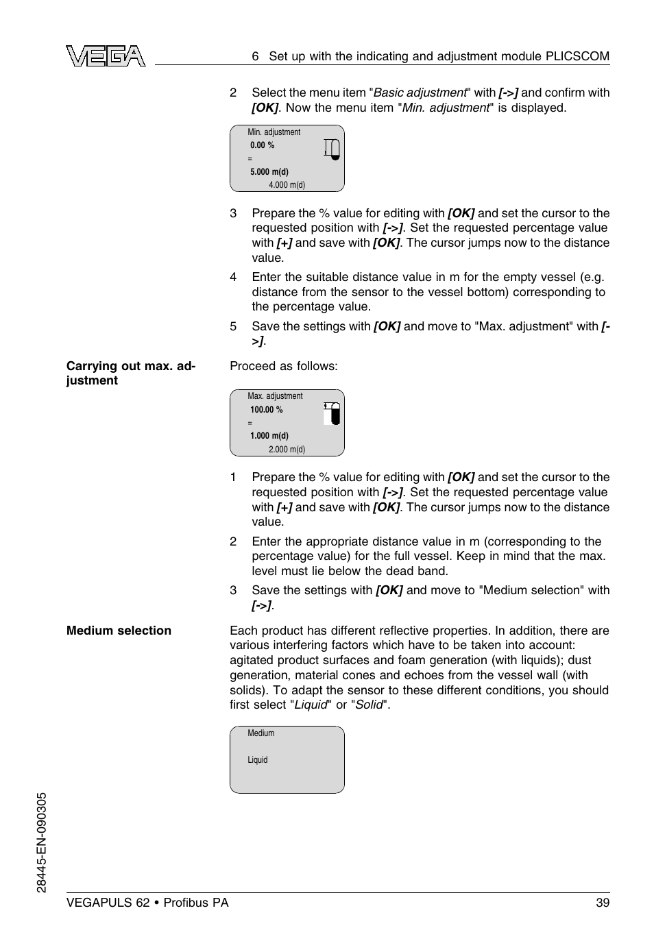 VEGA VEGAPULS 62 (≥ 2.0.0 - ≤ 3.8) Proﬁbus PA User Manual | Page 39 / 84