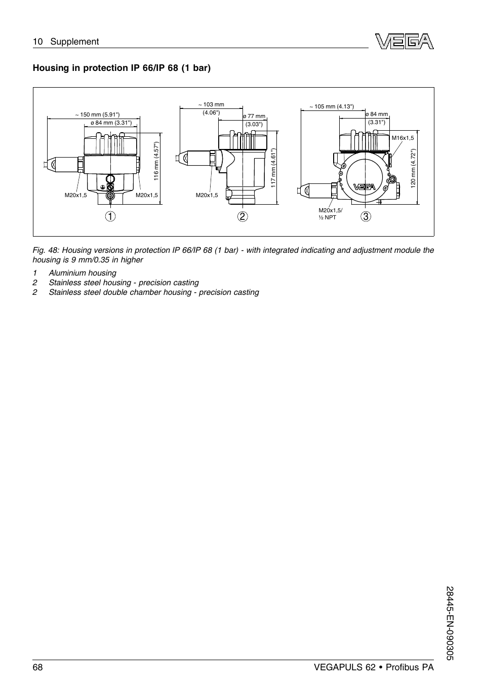 VEGA VEGAPULS 62 (≥ 2.0.0 - ≤ 3.8) Proﬁbus PA User Manual | Page 68 / 84