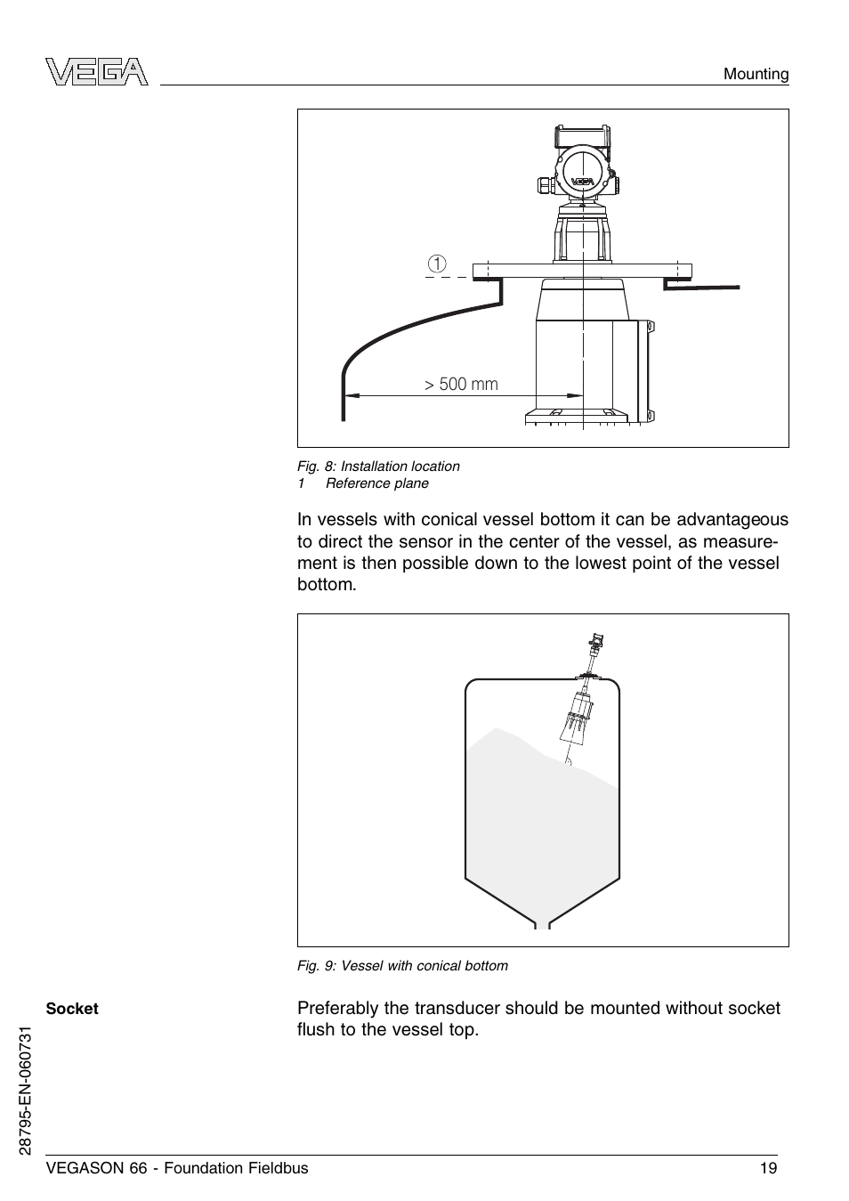 VEGA VEGASON 66 Foundation Fieldbus User Manual | Page 19 / 60