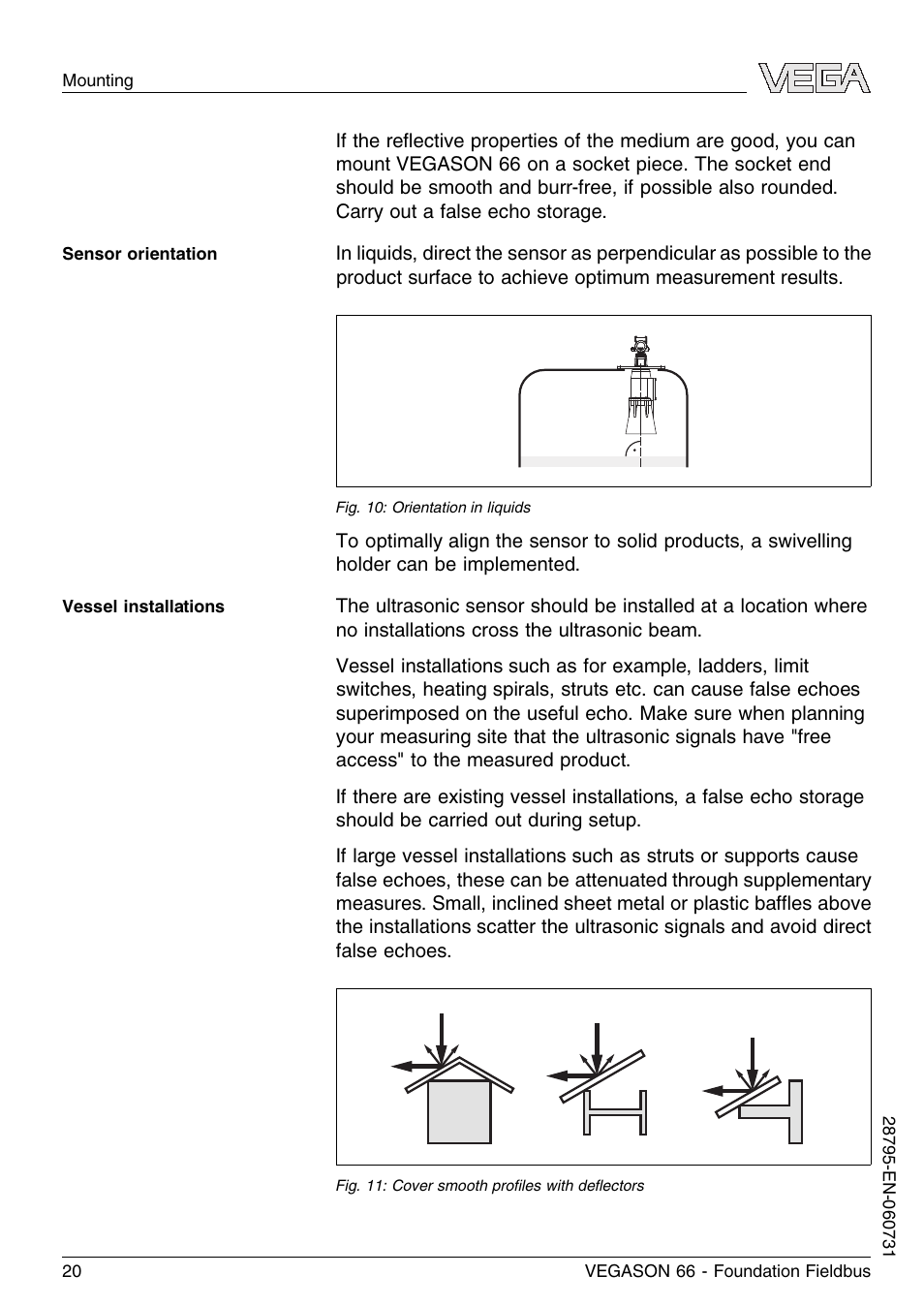 VEGA VEGASON 66 Foundation Fieldbus User Manual | Page 20 / 60