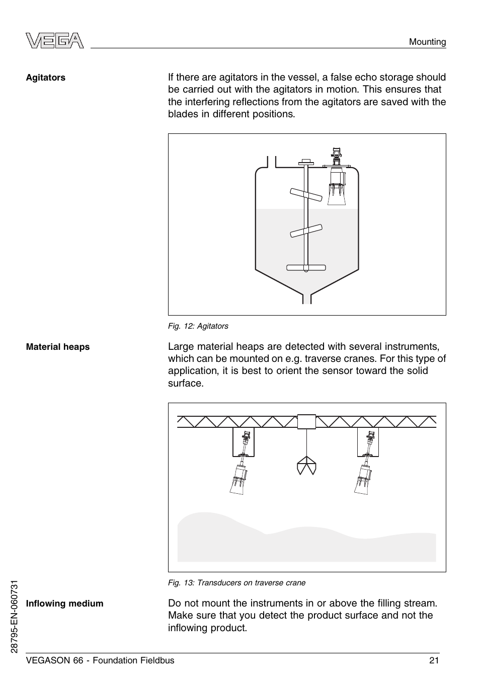 VEGA VEGASON 66 Foundation Fieldbus User Manual | Page 21 / 60