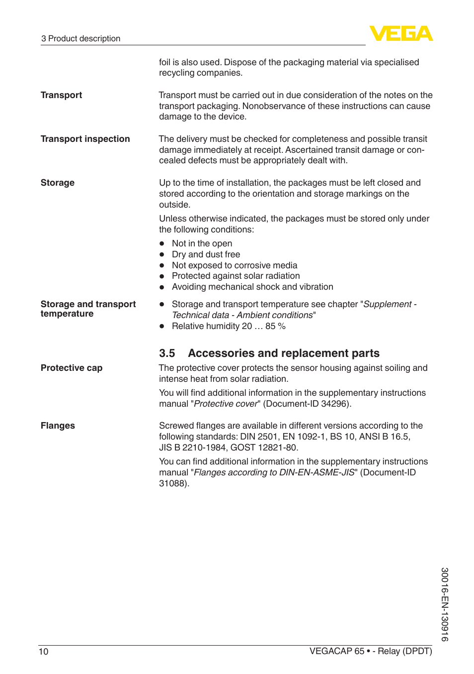 5 accessories and replacement parts | VEGA VEGACAP 65 - Relay (DPDT) User Manual | Page 10 / 40