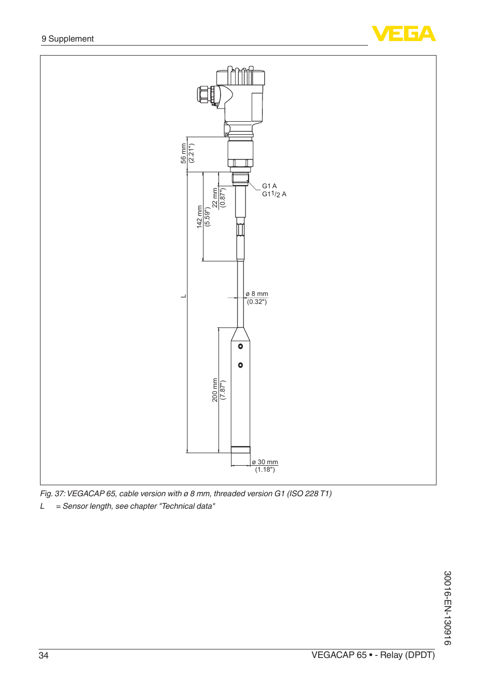 VEGA VEGACAP 65 - Relay (DPDT) User Manual | Page 34 / 40