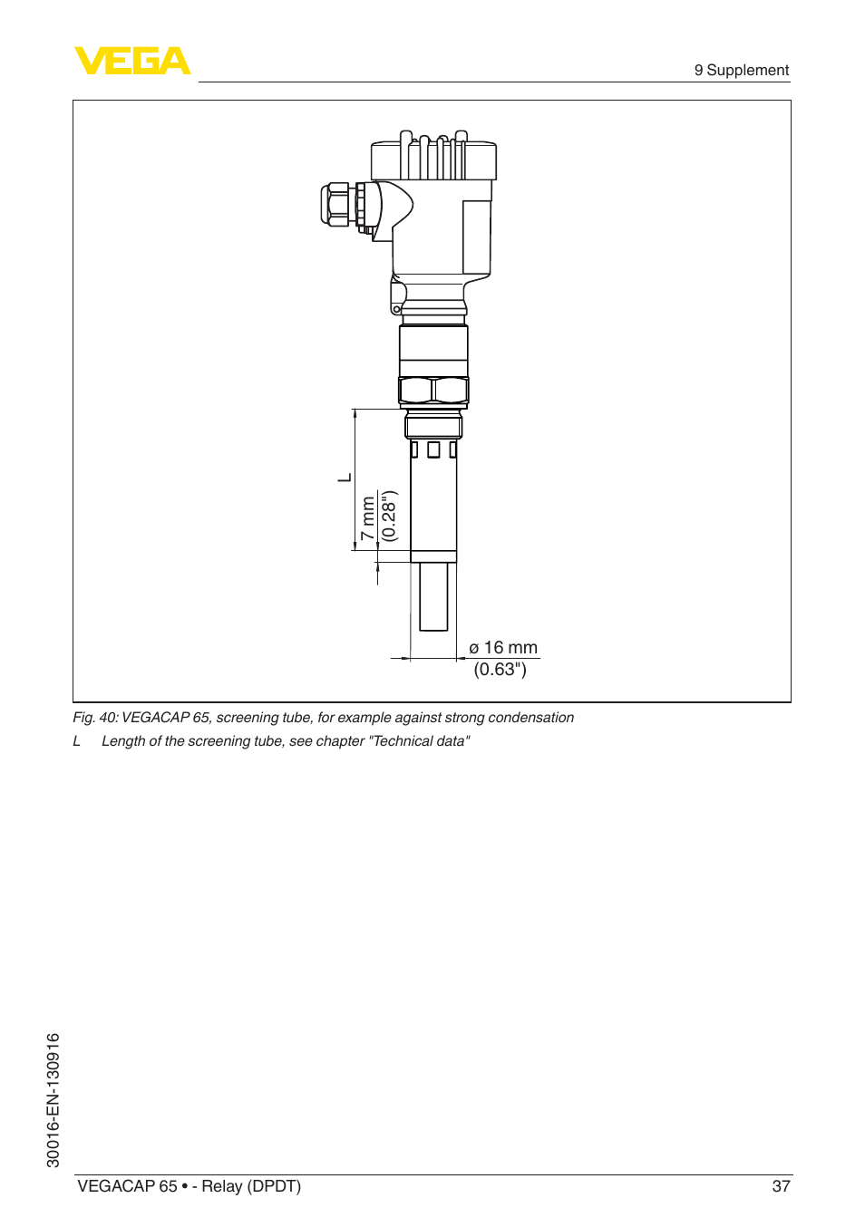 VEGA VEGACAP 65 - Relay (DPDT) User Manual | Page 37 / 40