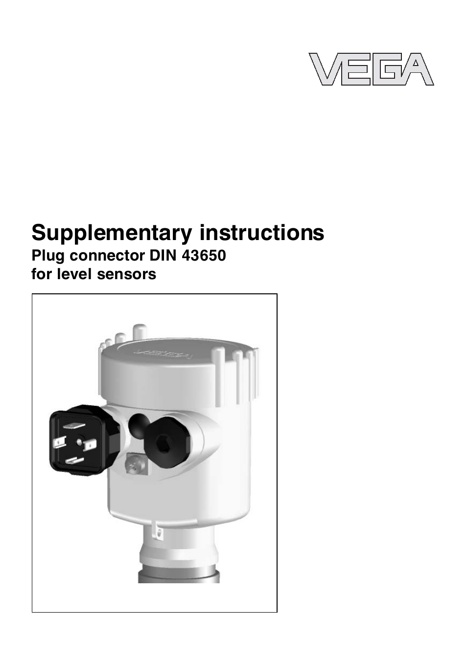 VEGA Plug connector DIN 43650 for level sensors User Manual | 8 pages