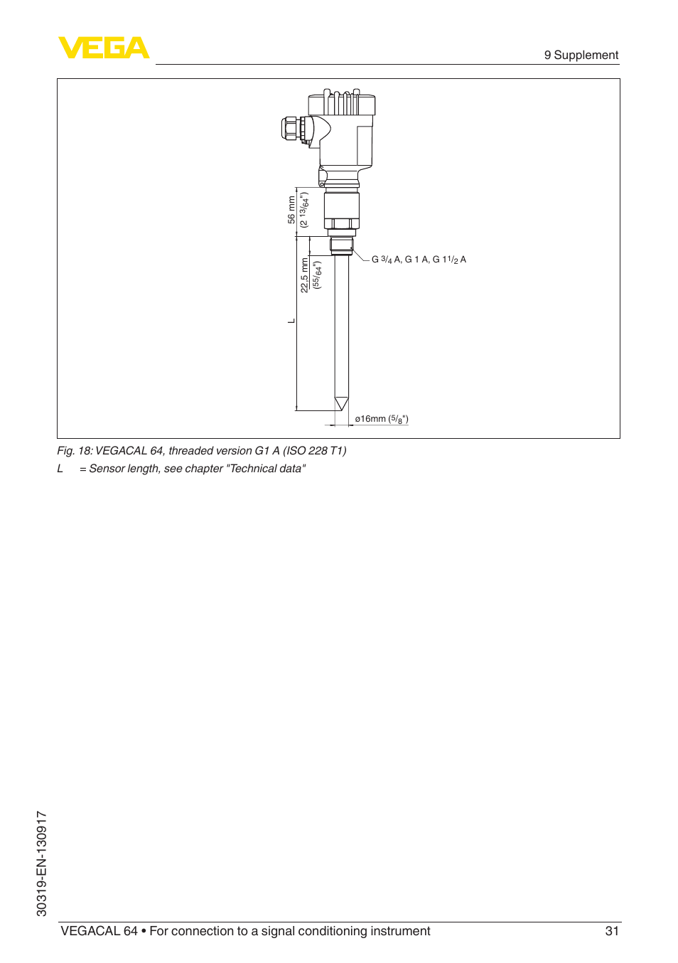 9 supplement | VEGA VEGACAL 64 For connection to a signal conditioning instrument User Manual | Page 31 / 36