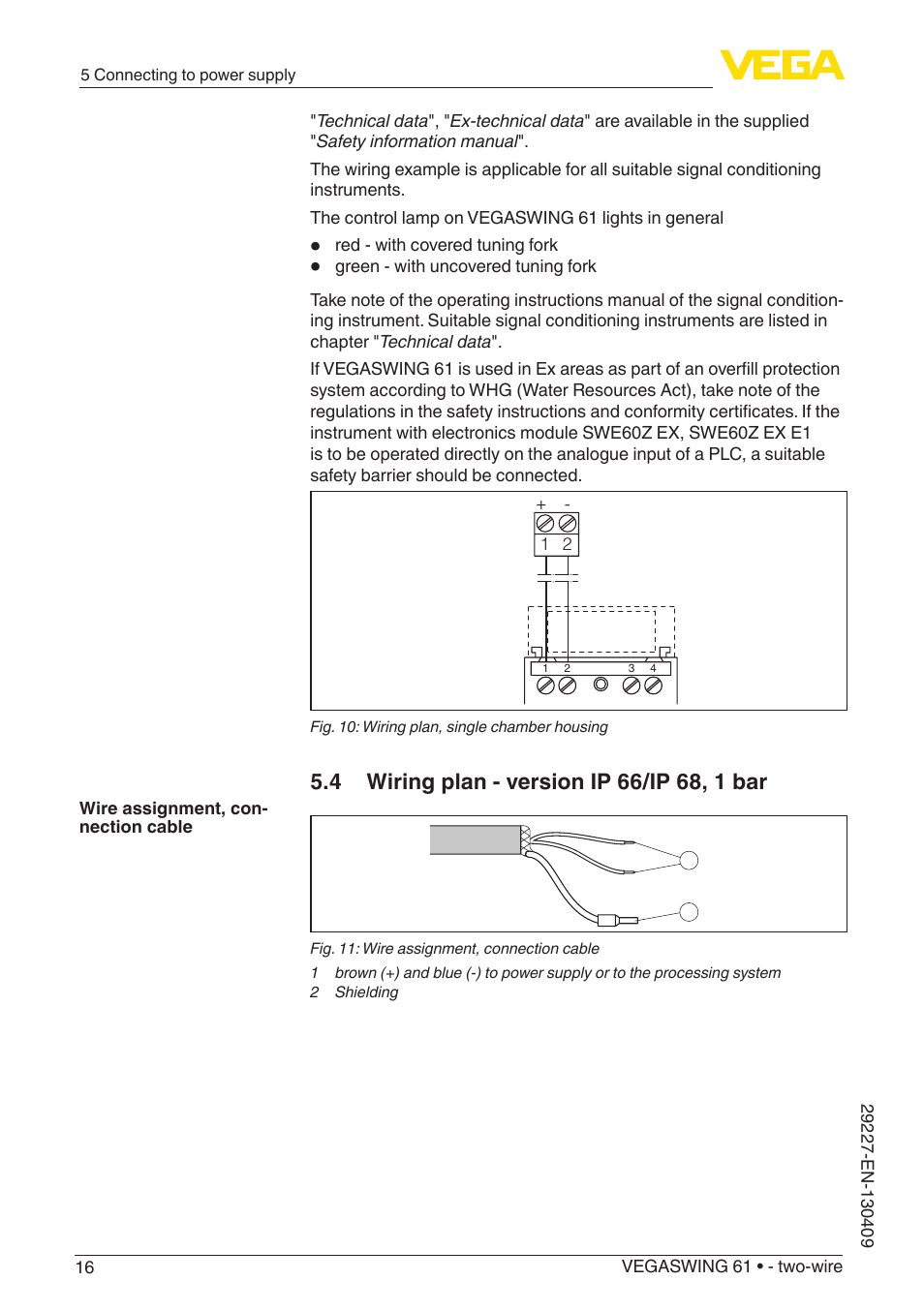 VEGA VEGASWING 61 - two-wire User Manual | Page 16 / 40