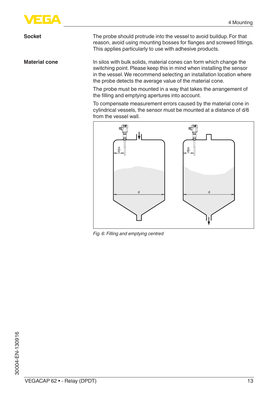 VEGA VEGACAP 62 - Relay (DPDT) User Manual | Page 13 / 40