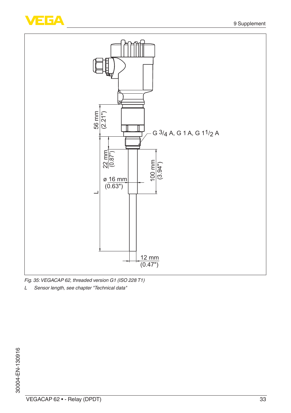 VEGA VEGACAP 62 - Relay (DPDT) User Manual | Page 33 / 40